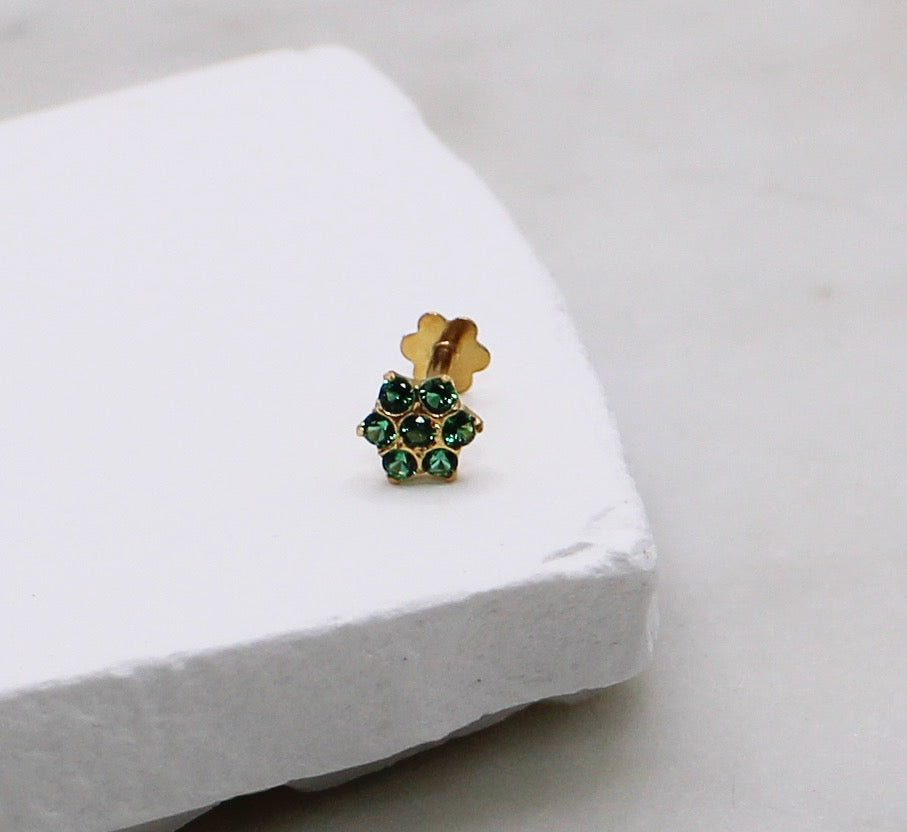 Green Flower Stud