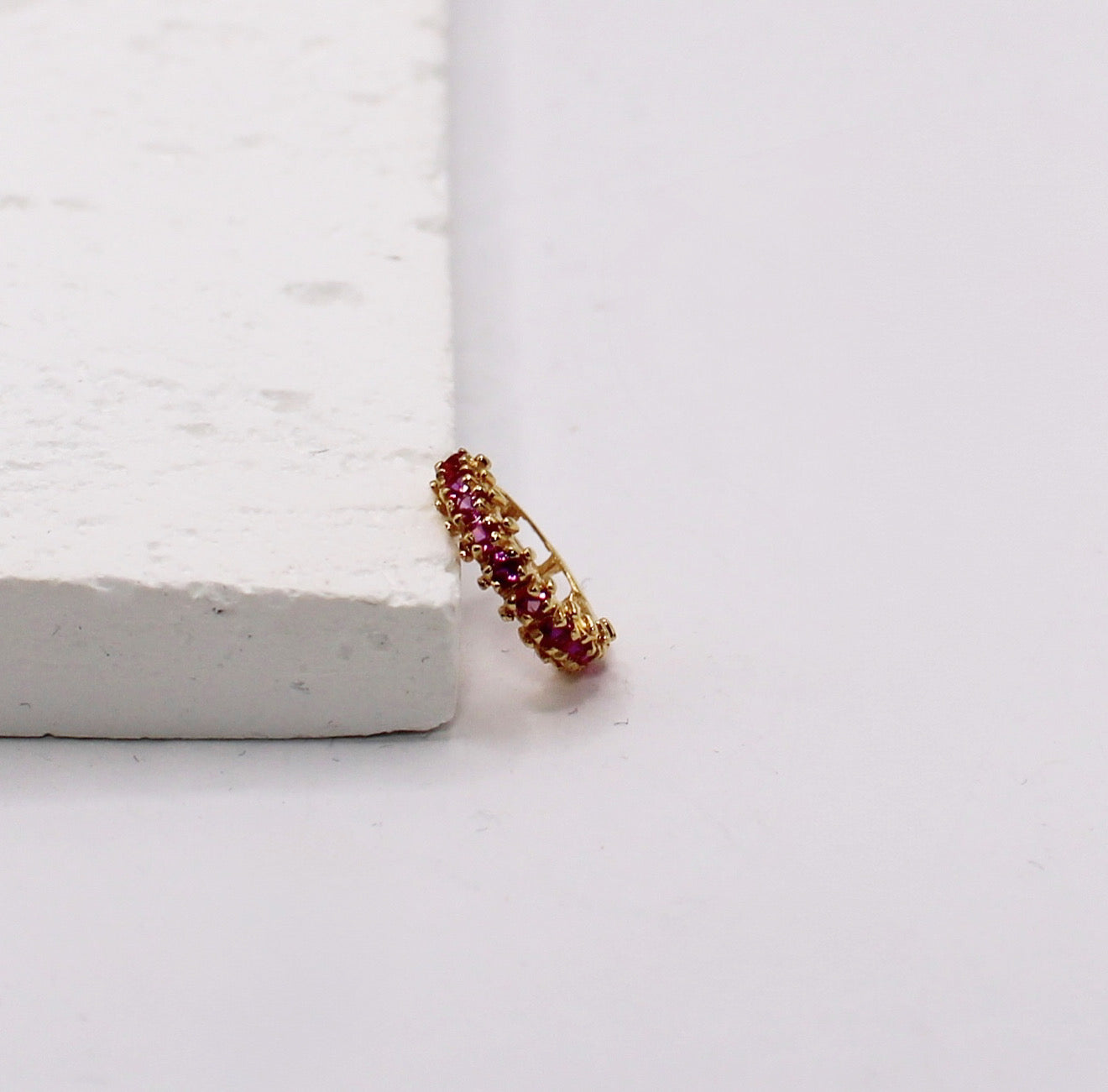Deep Pink Cluster Hoop (9mm)