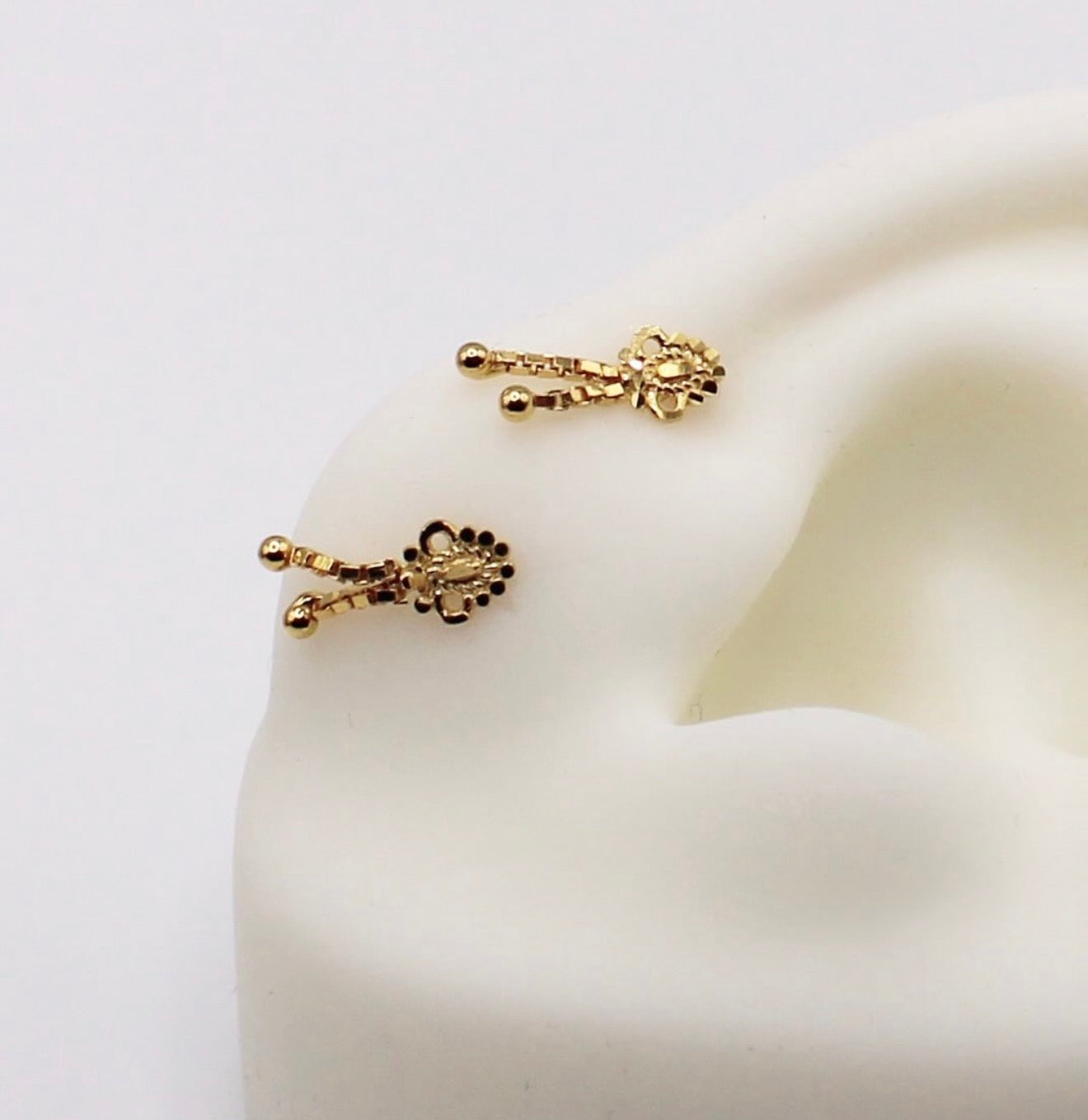 Tiny Dangly Studs | 14carat