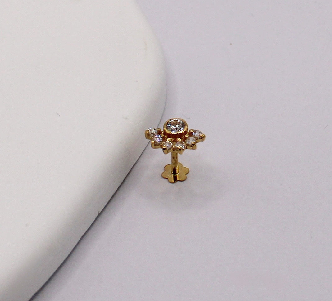 Clear Crescent Stud