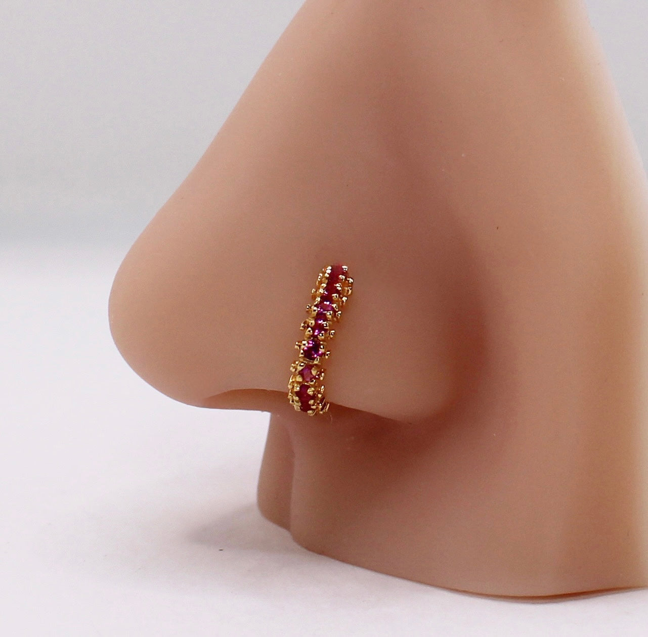 Deep Pink Cluster Hoop (9mm)