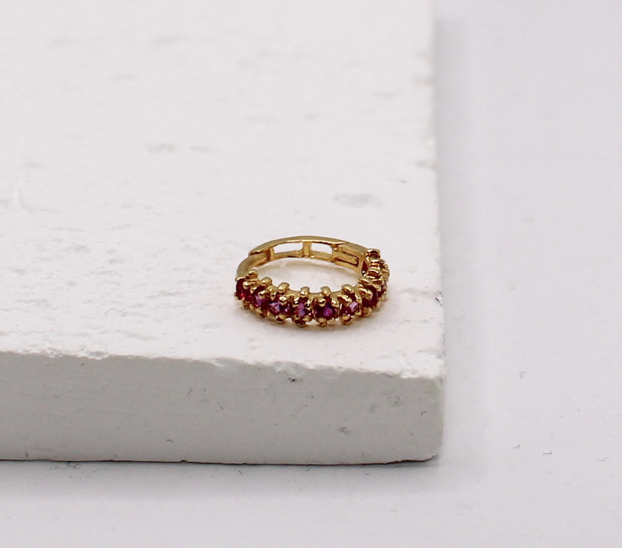 Deep Pink Cluster Hoop (9mm)