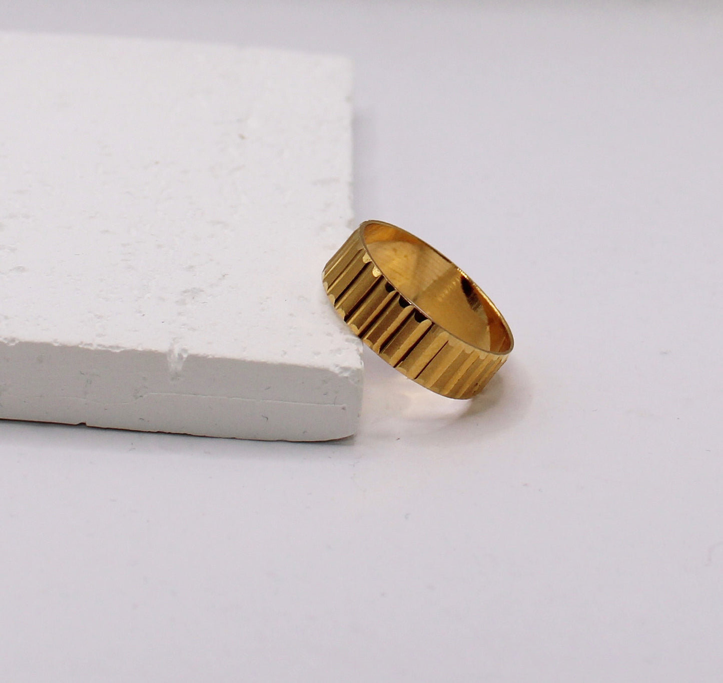 Wide Stripe-Detail Ring