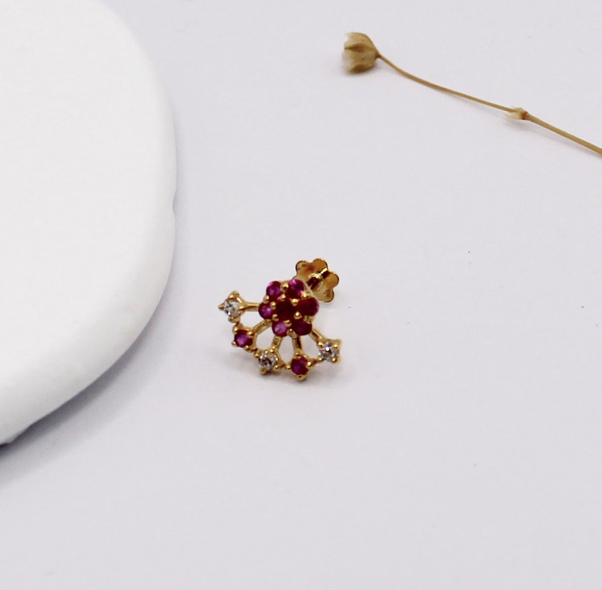 Pink Flower Stud