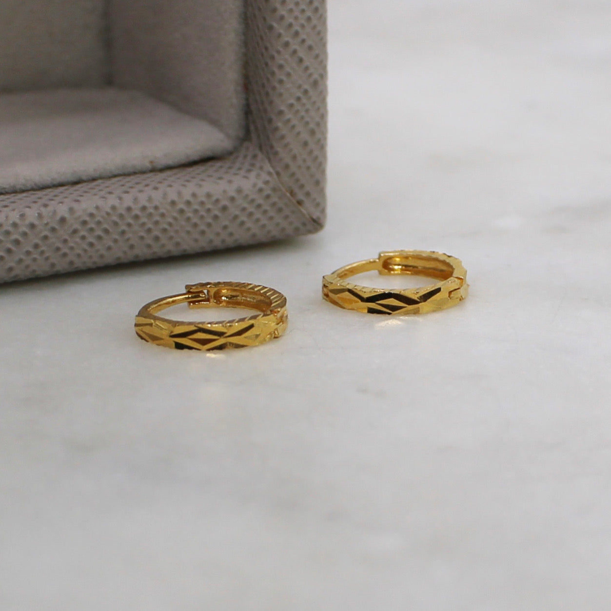 8.5mm Detailed Gold Hoops