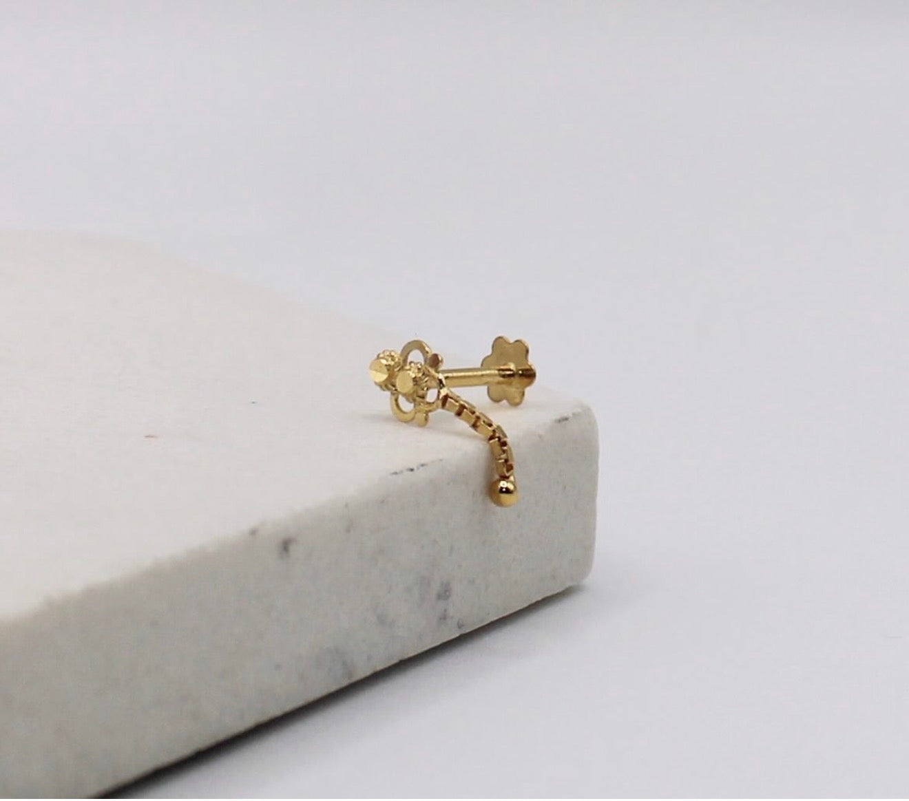 Dainty Chain Stud | 14carat