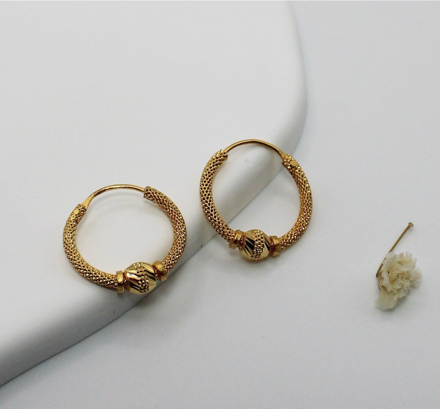 Single Ball Hoop Earrings