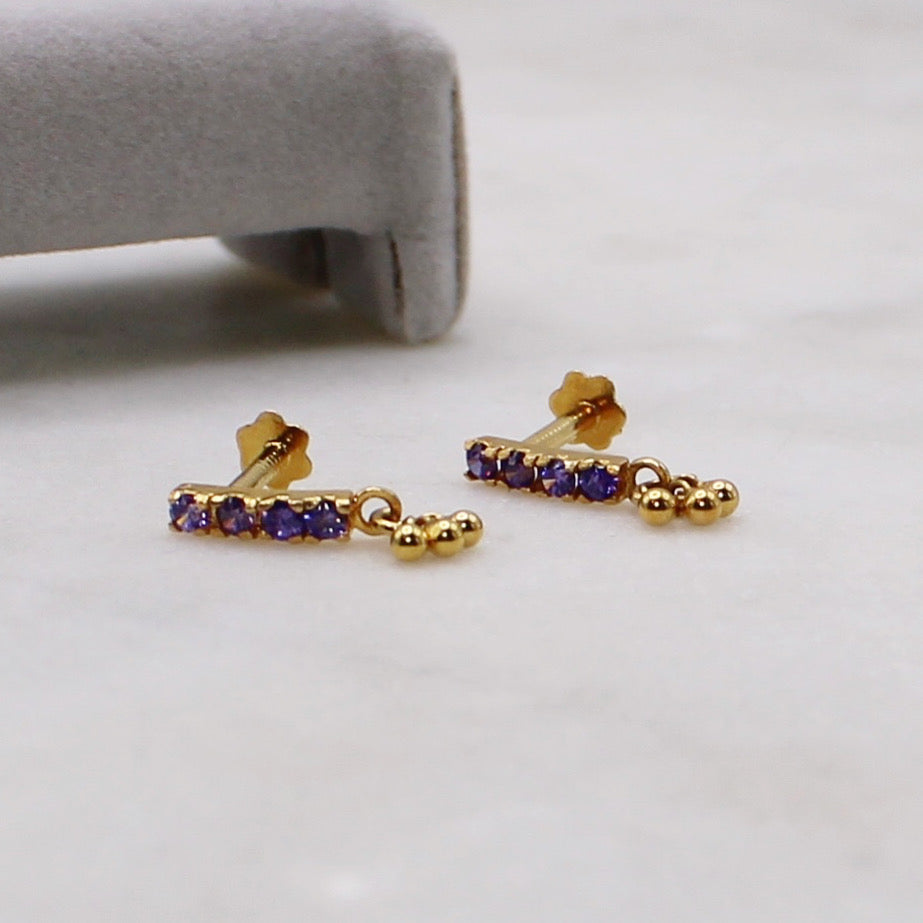 Purple Long Studs