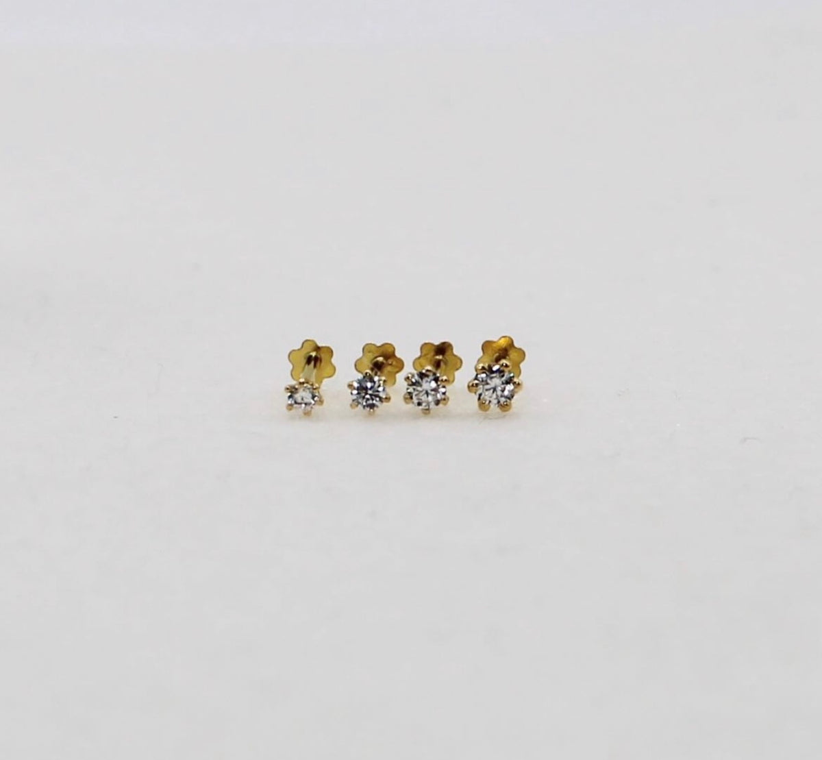 Floral Setting Sparkly Studs | single piece