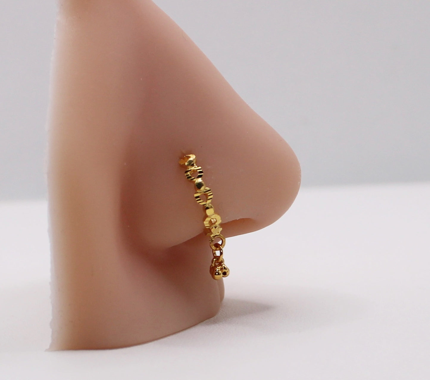 Detailed Dangly Heart Hoop