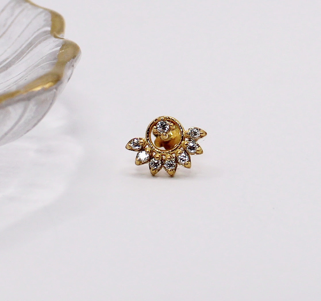 Sparkly Crescent Stud