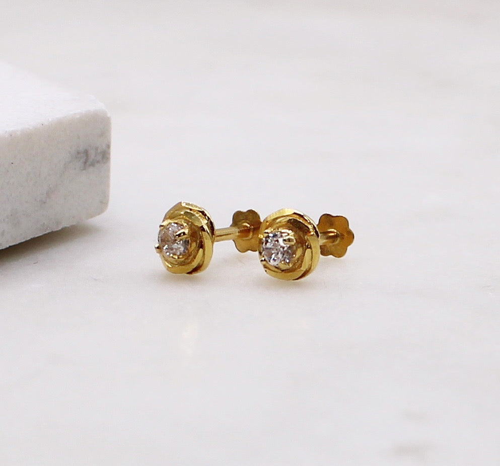 Swirly CZ Stud