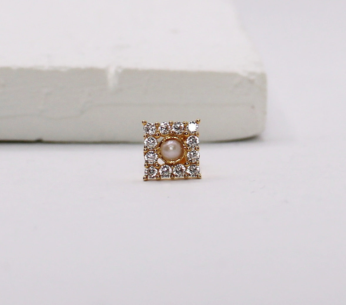 Square Pearl Stud