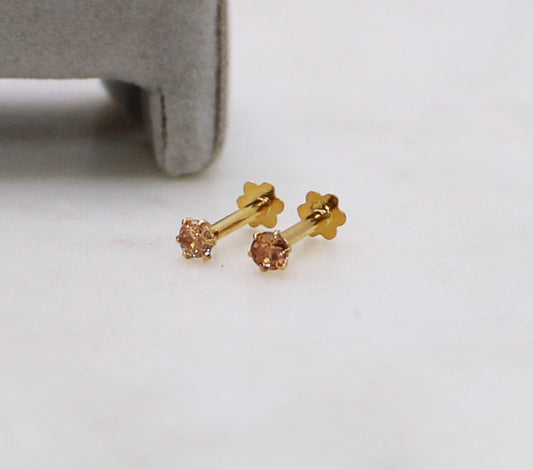Brown-gold Studs | pair