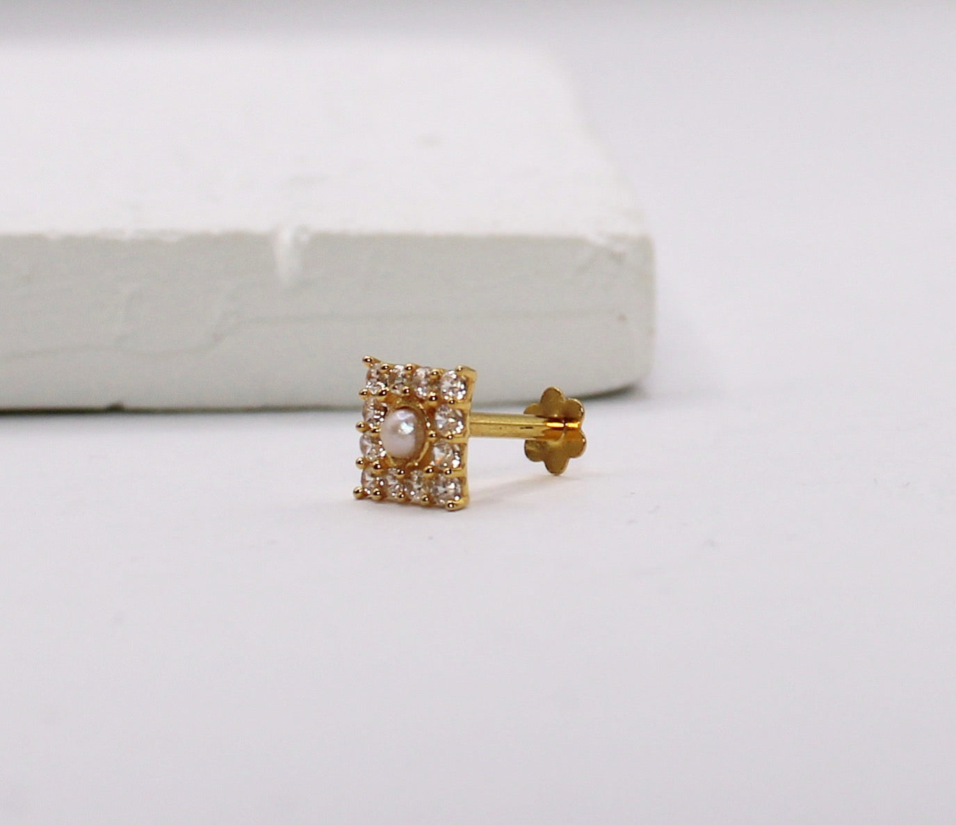 Square Pearl Stud
