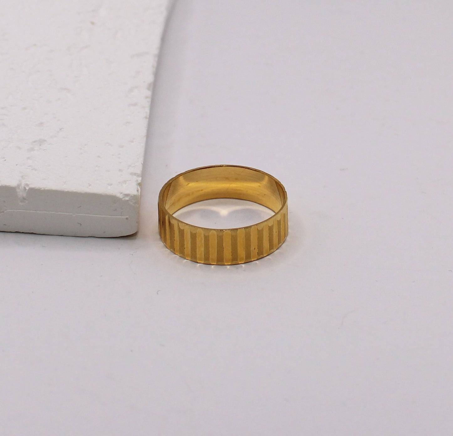 Wide Stripe-Detail Ring