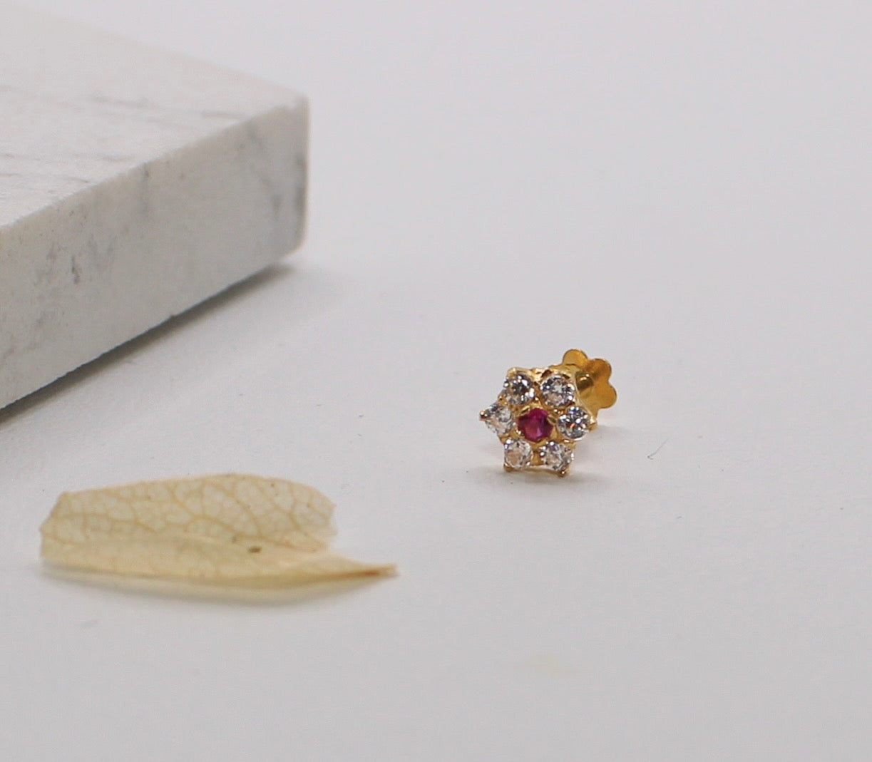 Pink Flower Stud