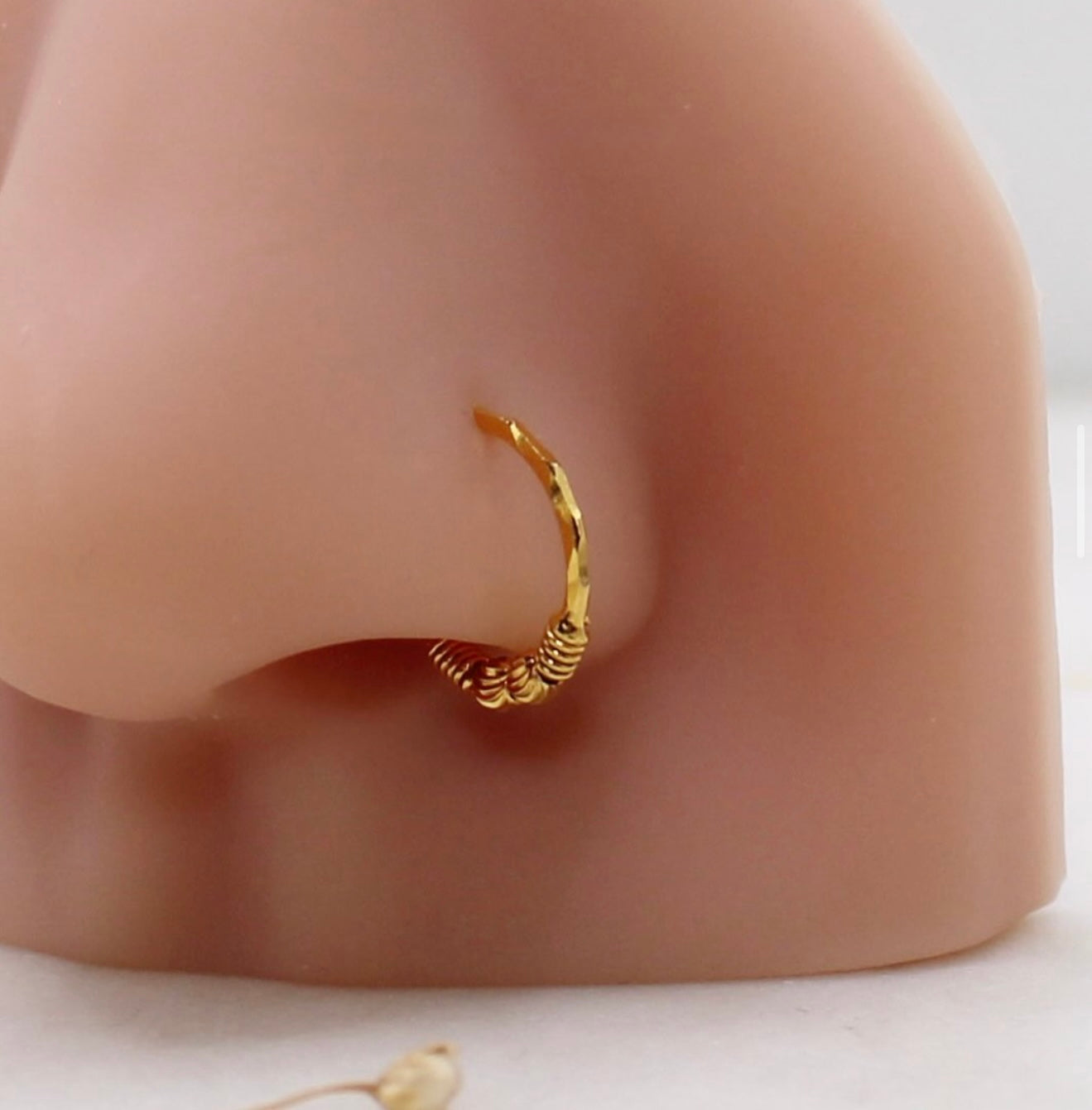 Spiral 2 Beaded Hoop (9mm)
