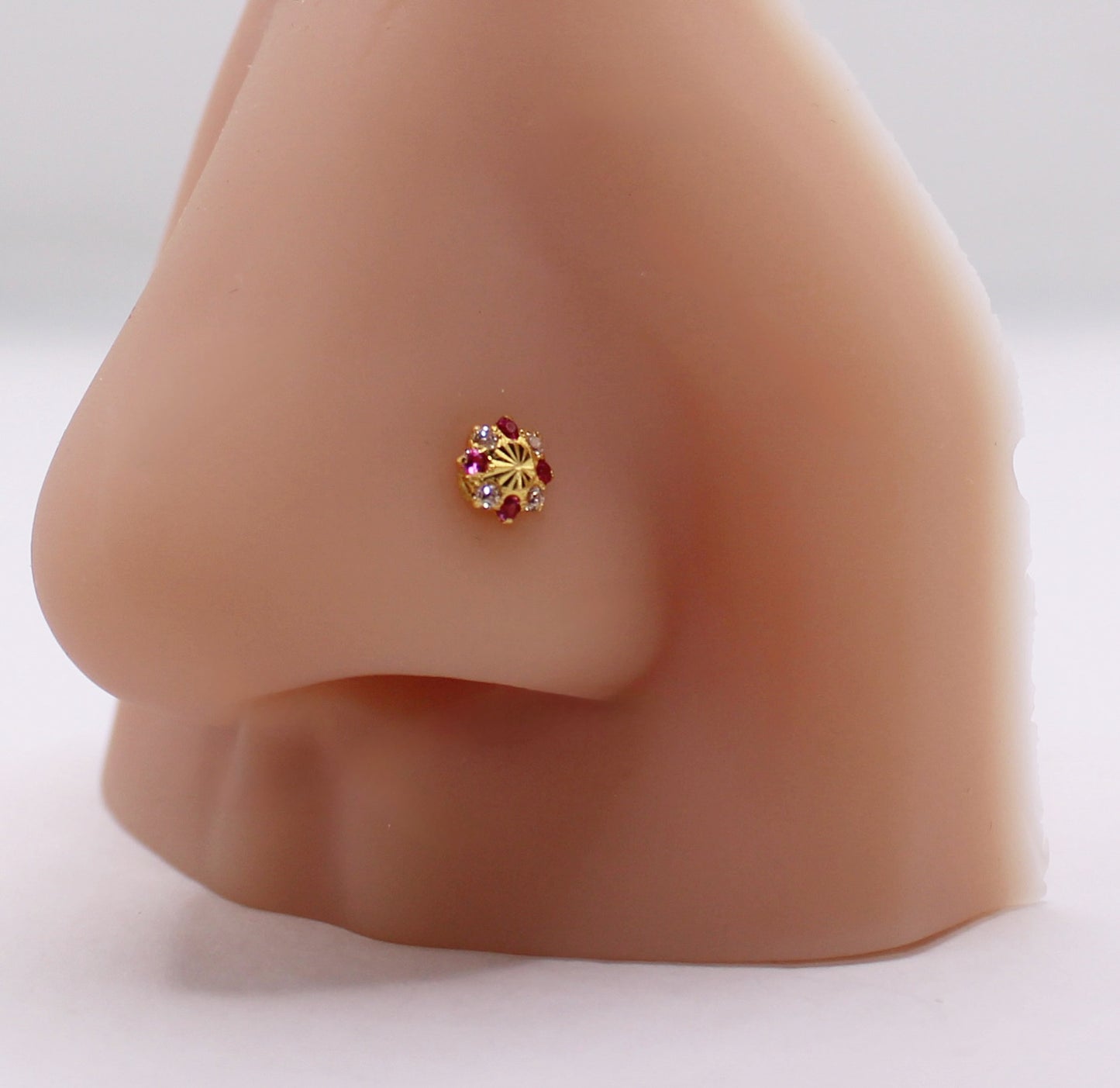 Deep Pink Flower Stud