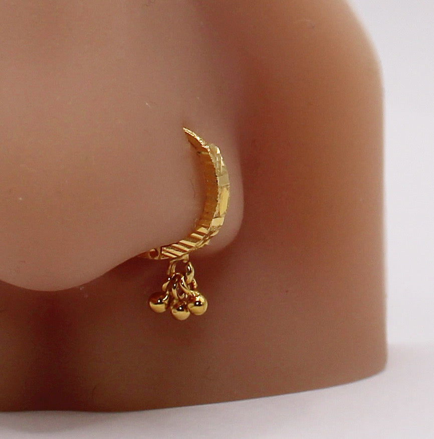 All Gold Dangly Hoop | 9mm