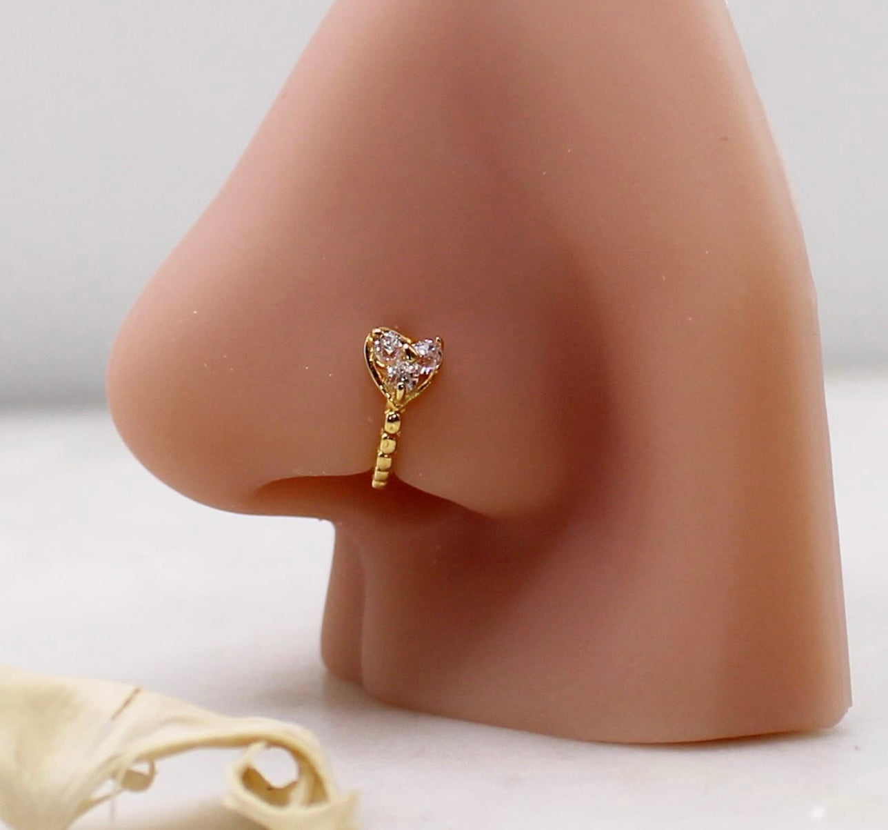 6.8mm CZ Heart Hoop