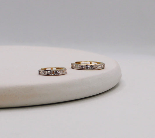 Dainty Rhodium Finish Hoop (Single piece)