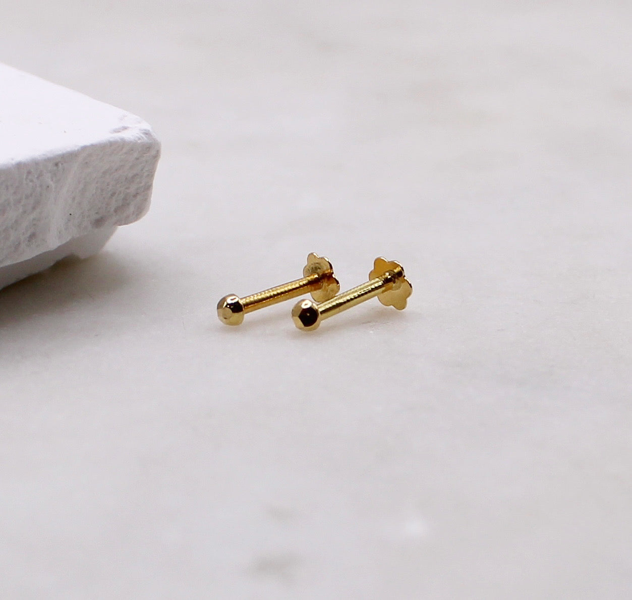 Tiny 1mm Diamond Cut Studs