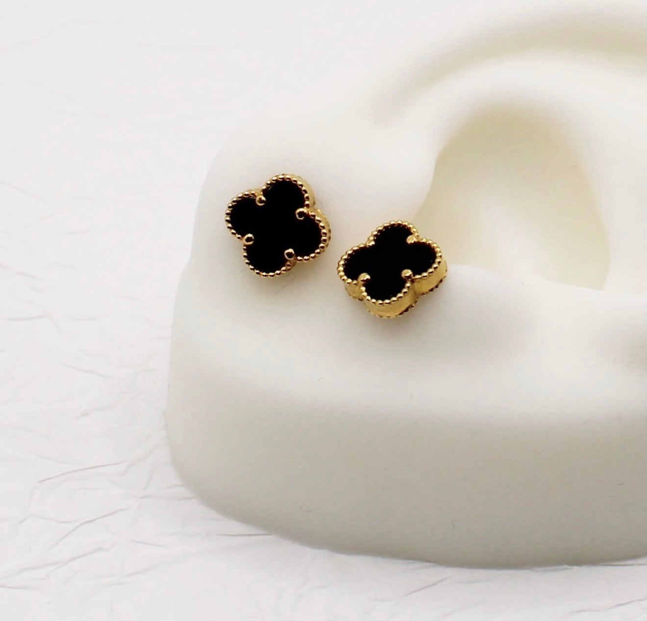 Midnight Clover Studs