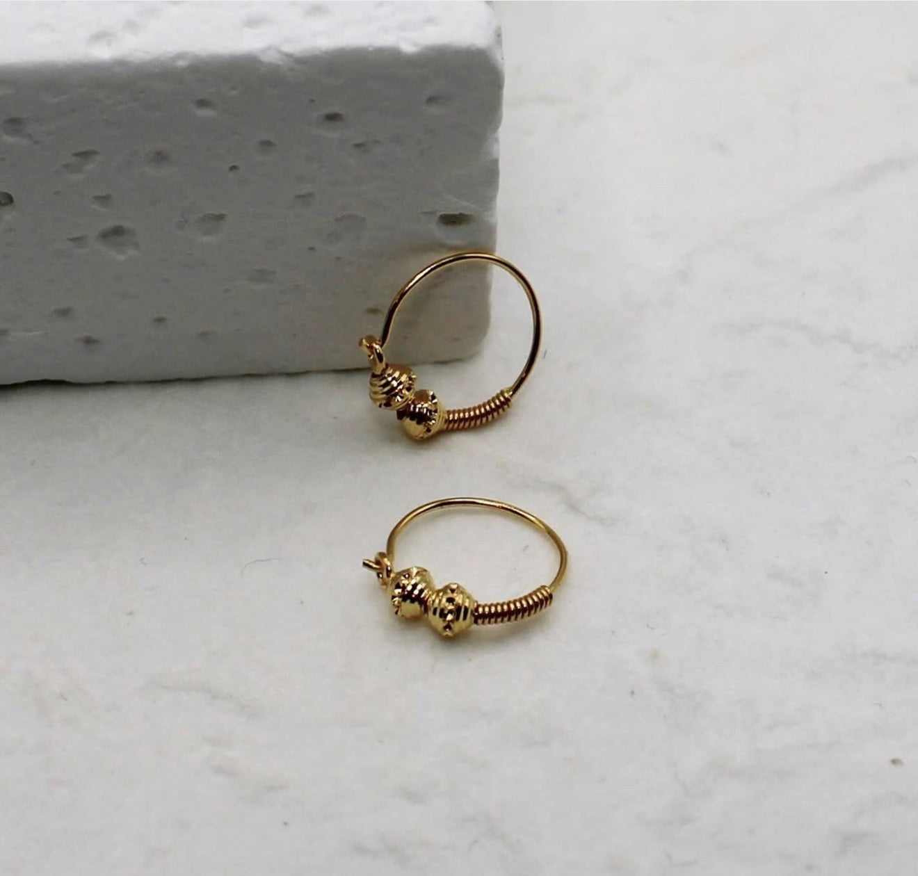 Double Bead Hoops | 9mm