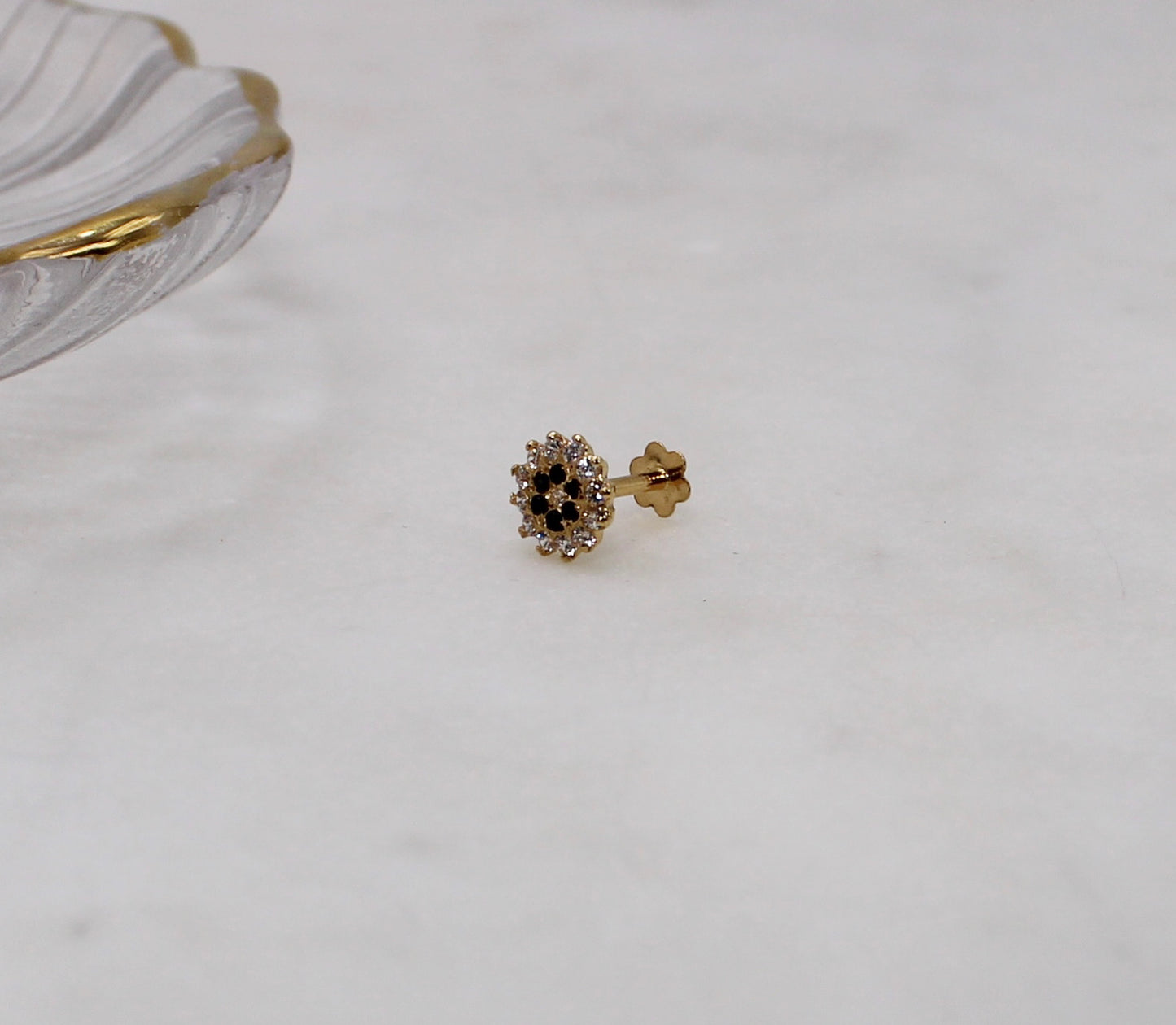 Black Multi-stone Stud