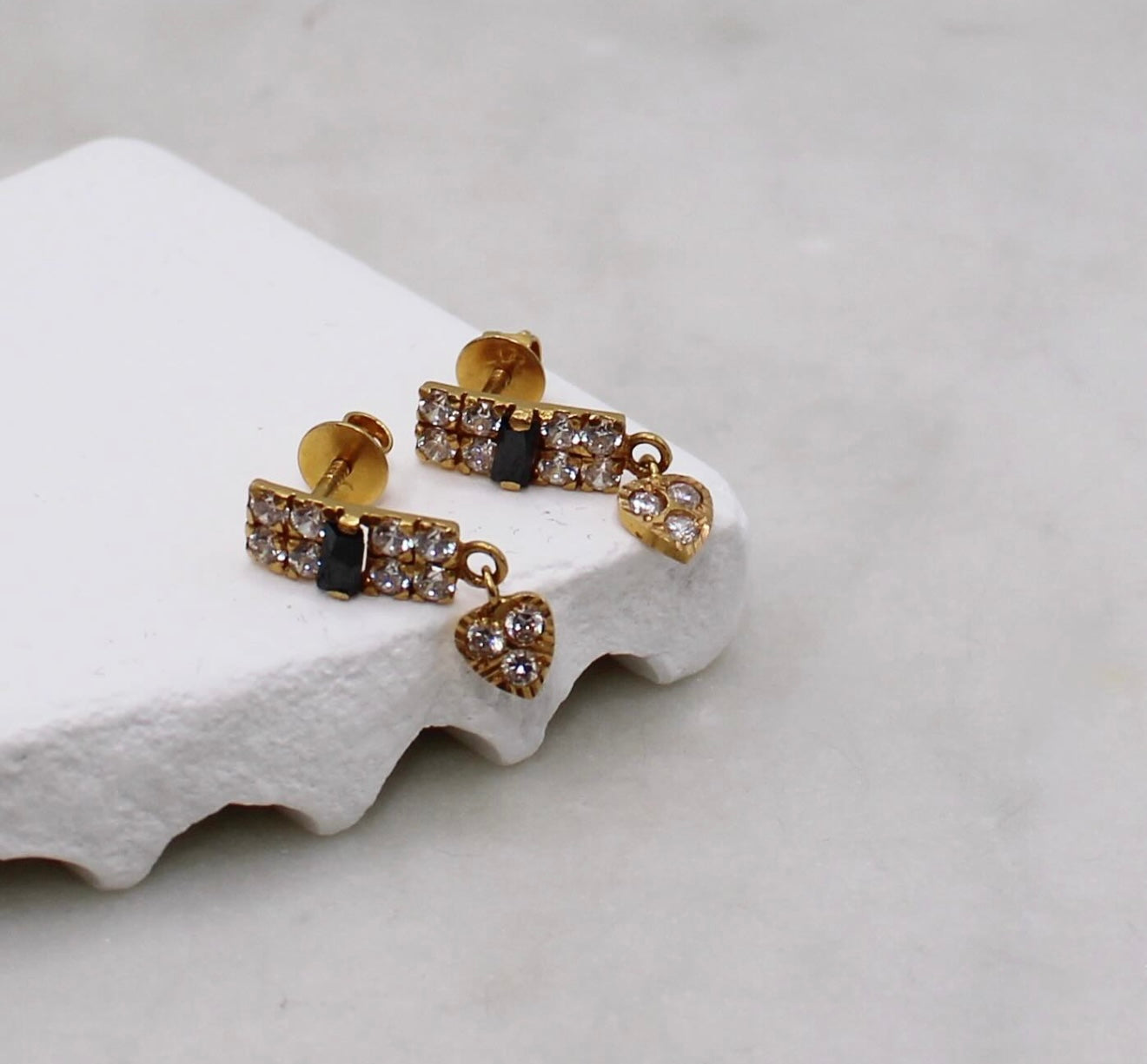 Mini Heart Dangly Studs