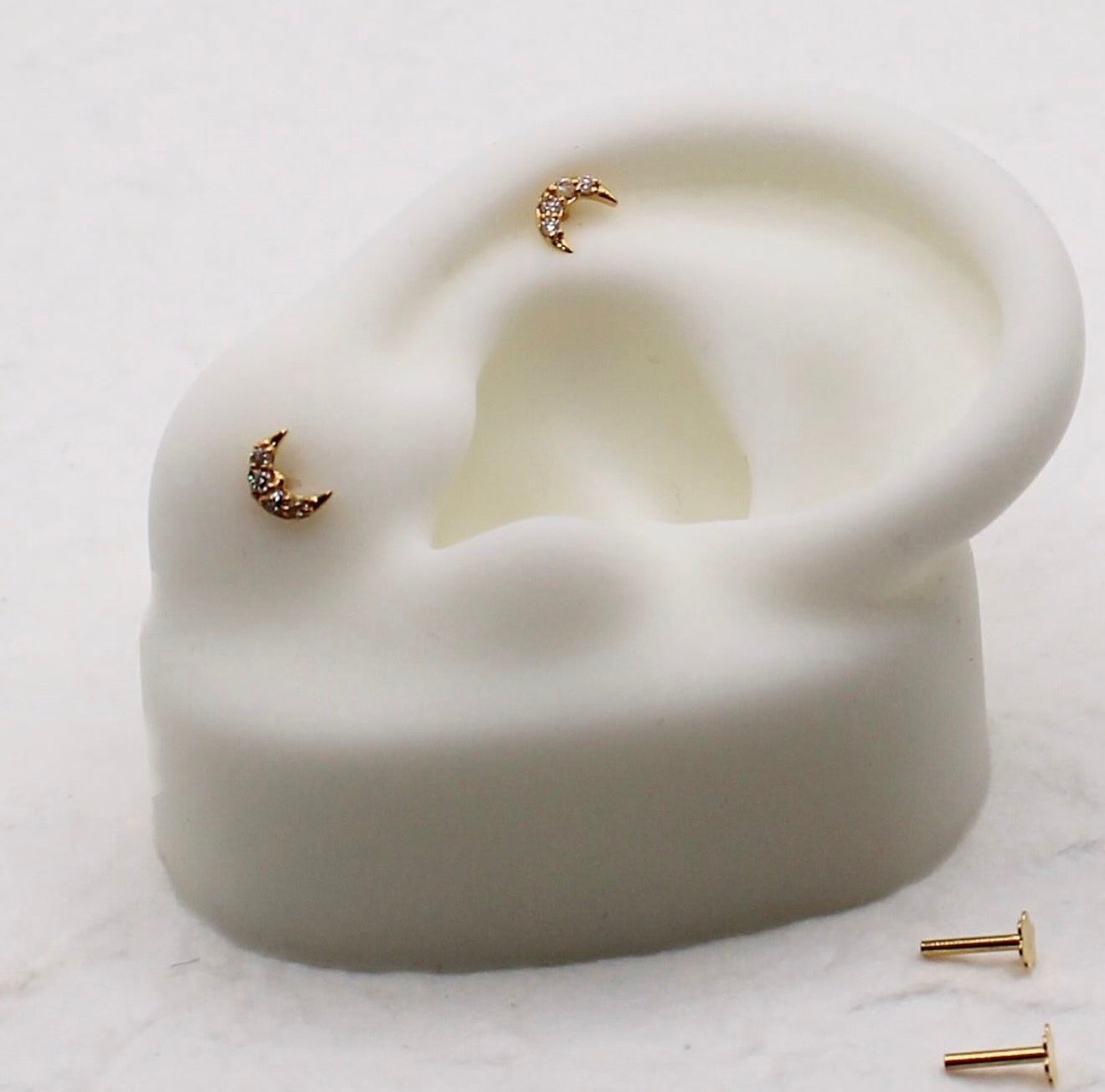 Sparkly Moon Studs