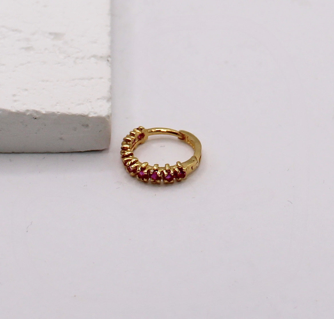 Deep Pink Cluster Hoop (9mm)