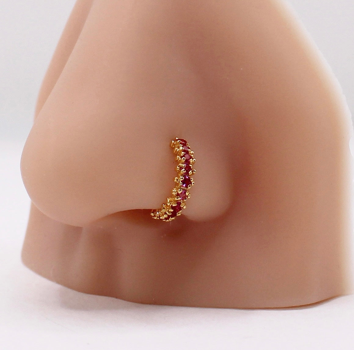 Deep Pink Cluster Hoop (9mm)