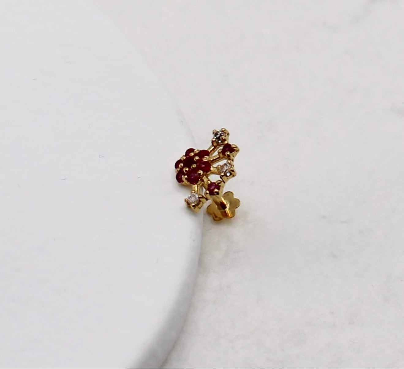 Pink Crescent Stud