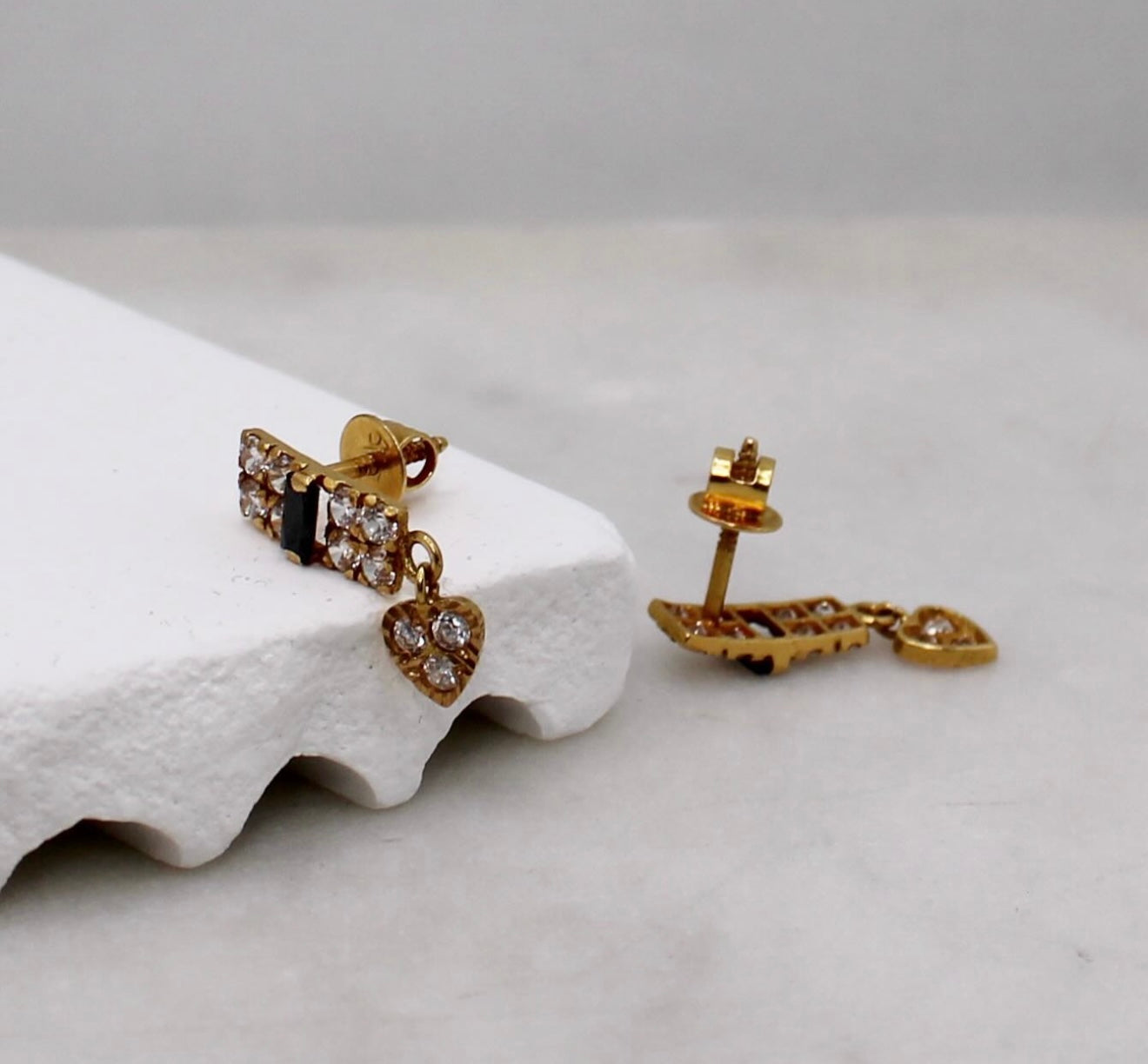 Mini Heart Dangly Studs