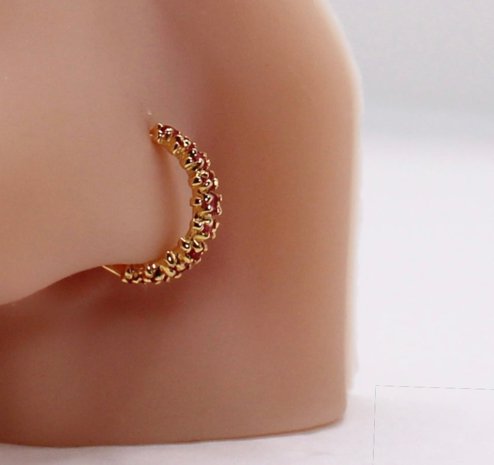 Deep Pink Cluster Hoop (9mm)