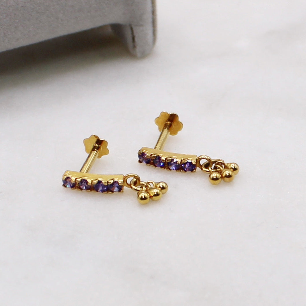 Purple Long Studs