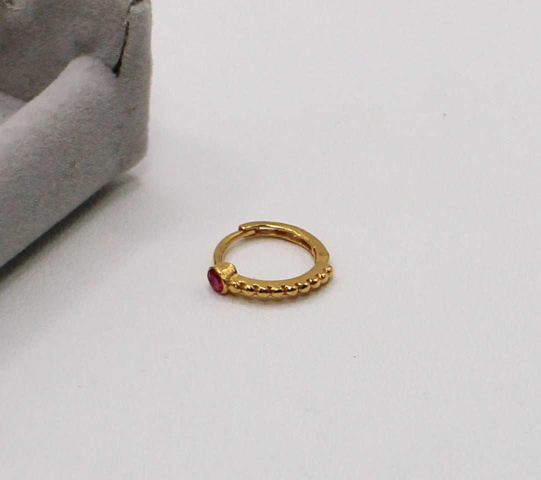 8mm Pink Dotted Hoop