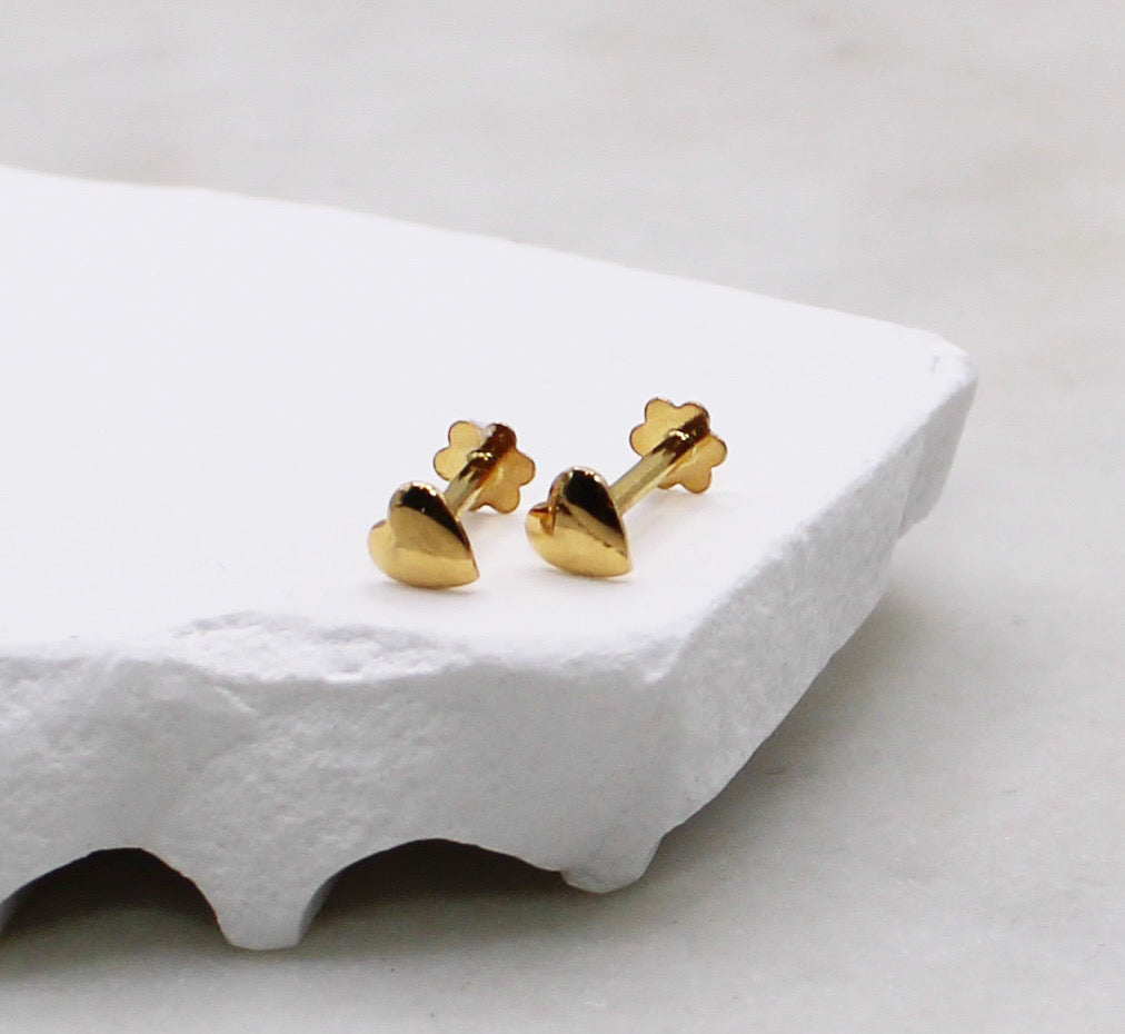Plain Heart Studs