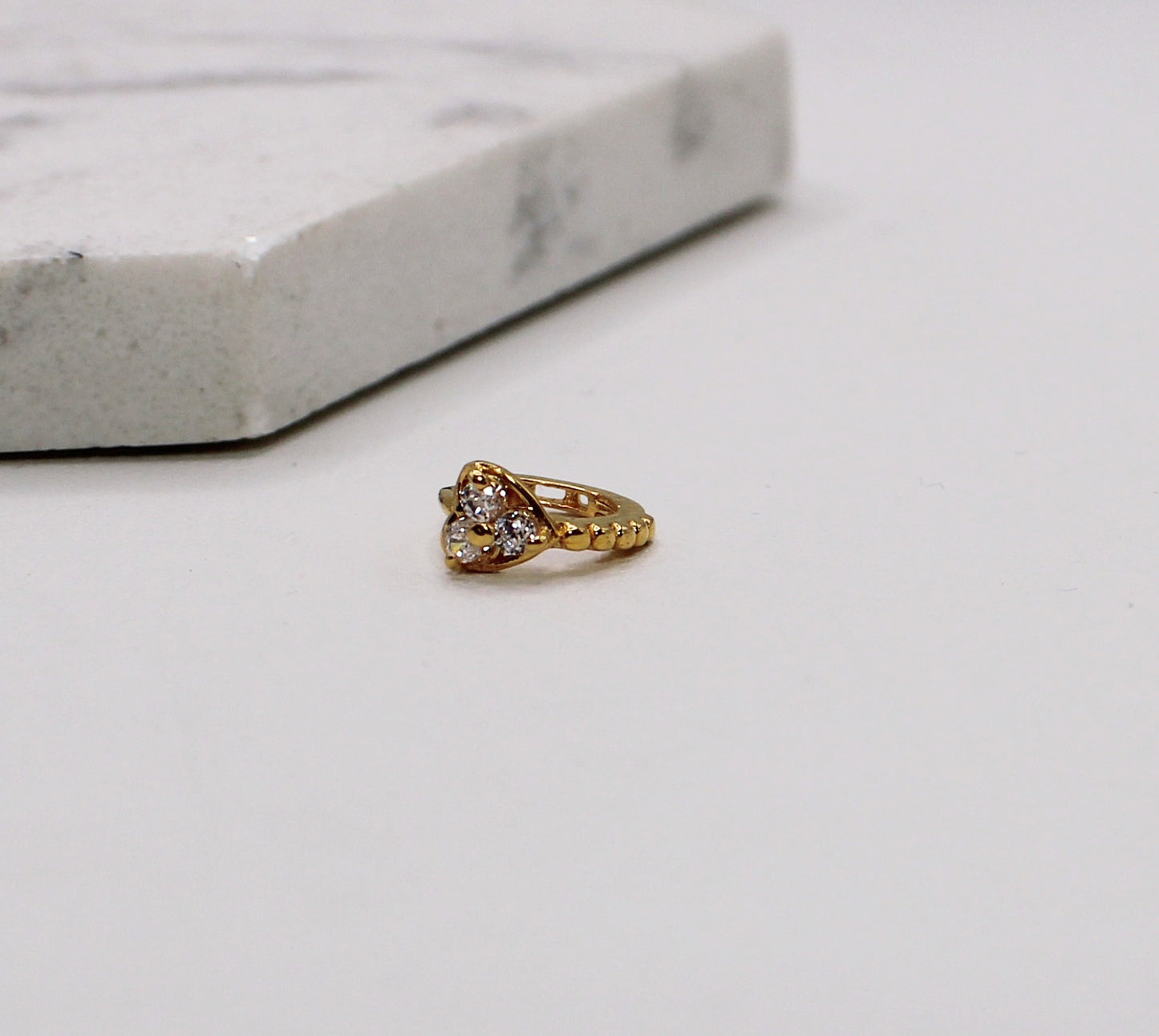 6.8mm CZ Heart Hoop