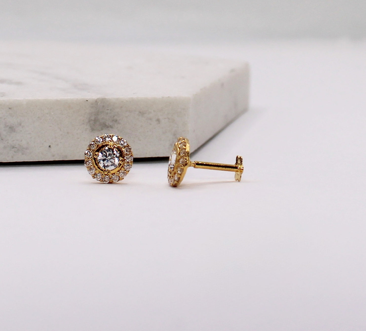 Clear Halo Sparkly Studs