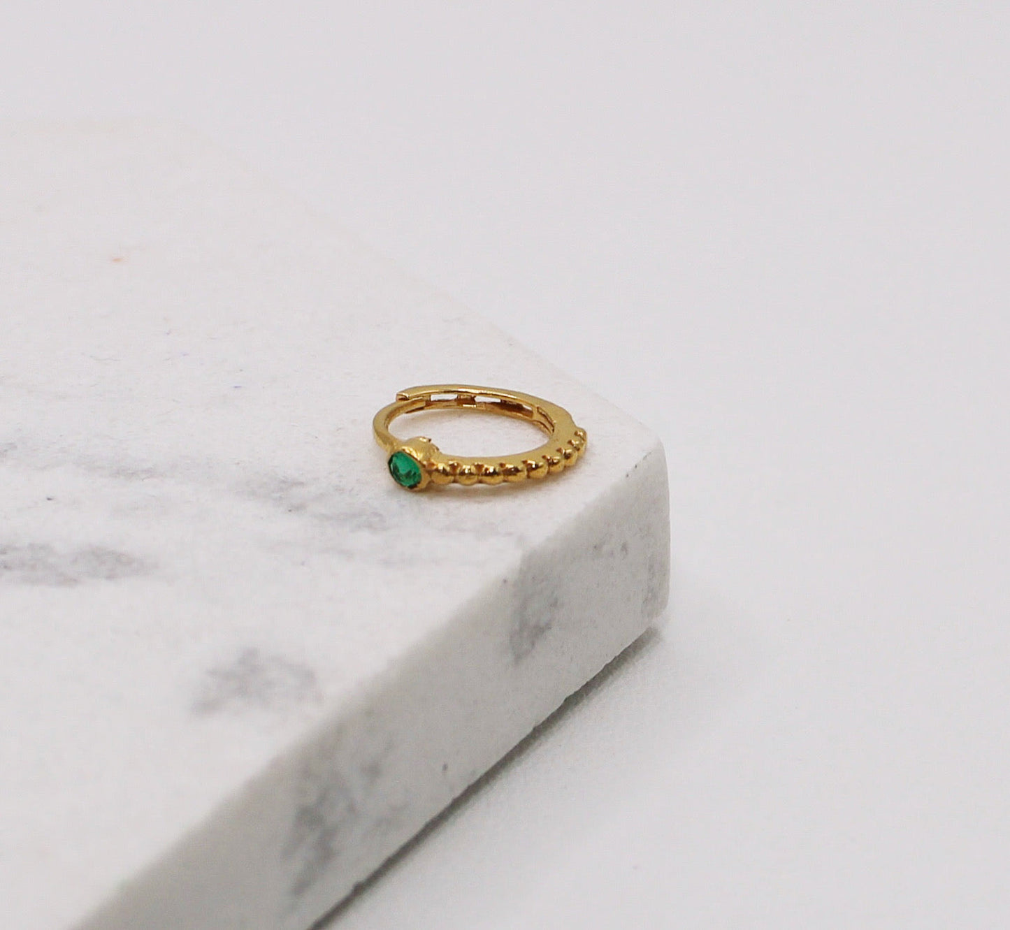 8mm Green Dotted Hoop