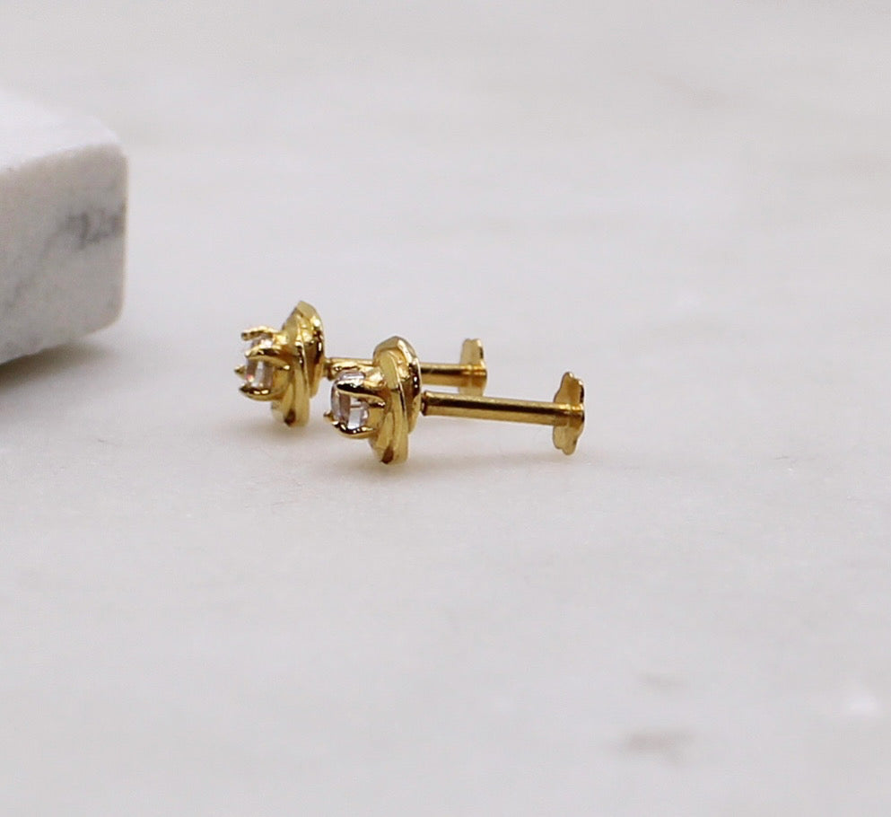Swirly CZ Stud