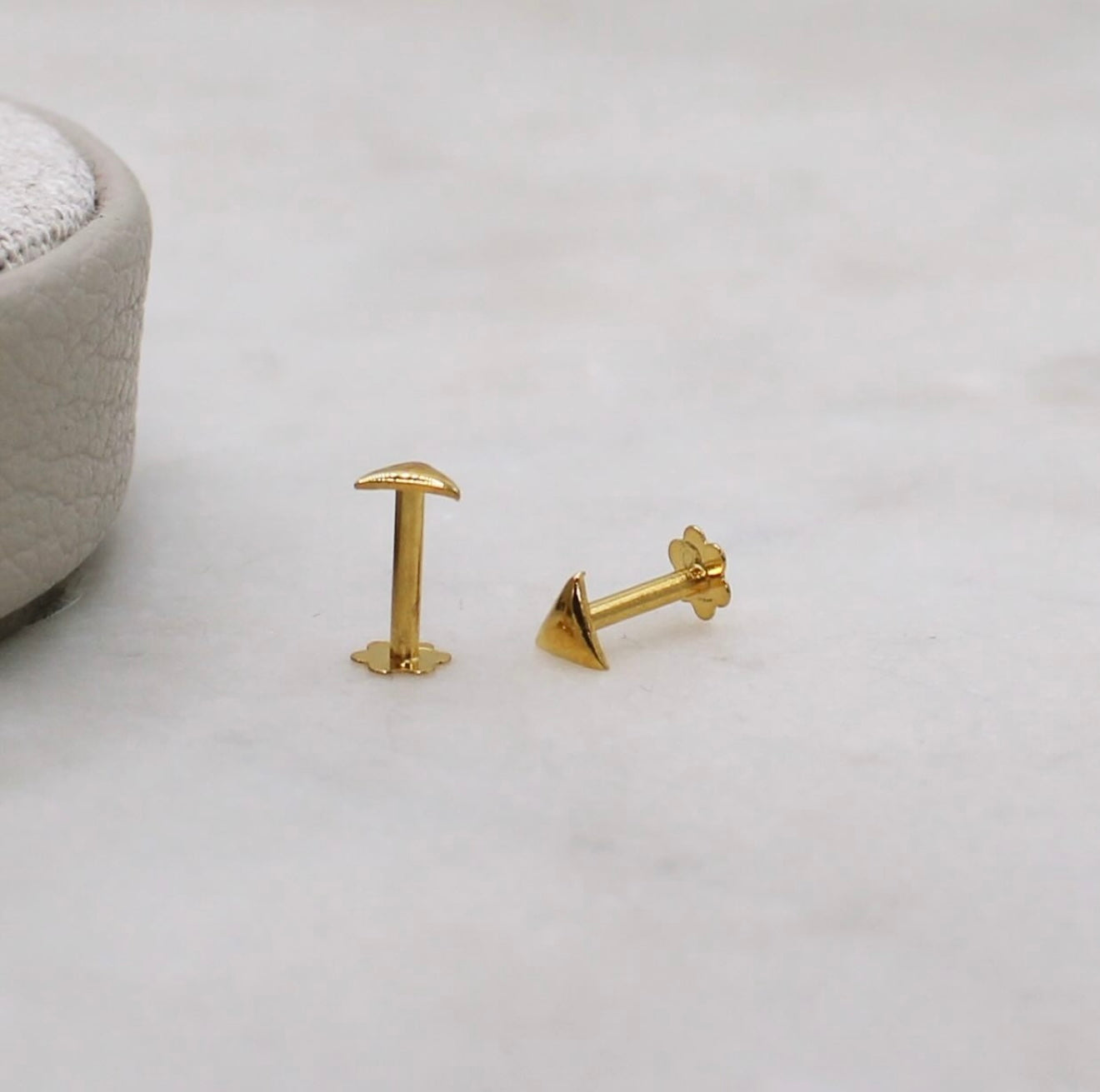 Plain Gold Triangle Studs