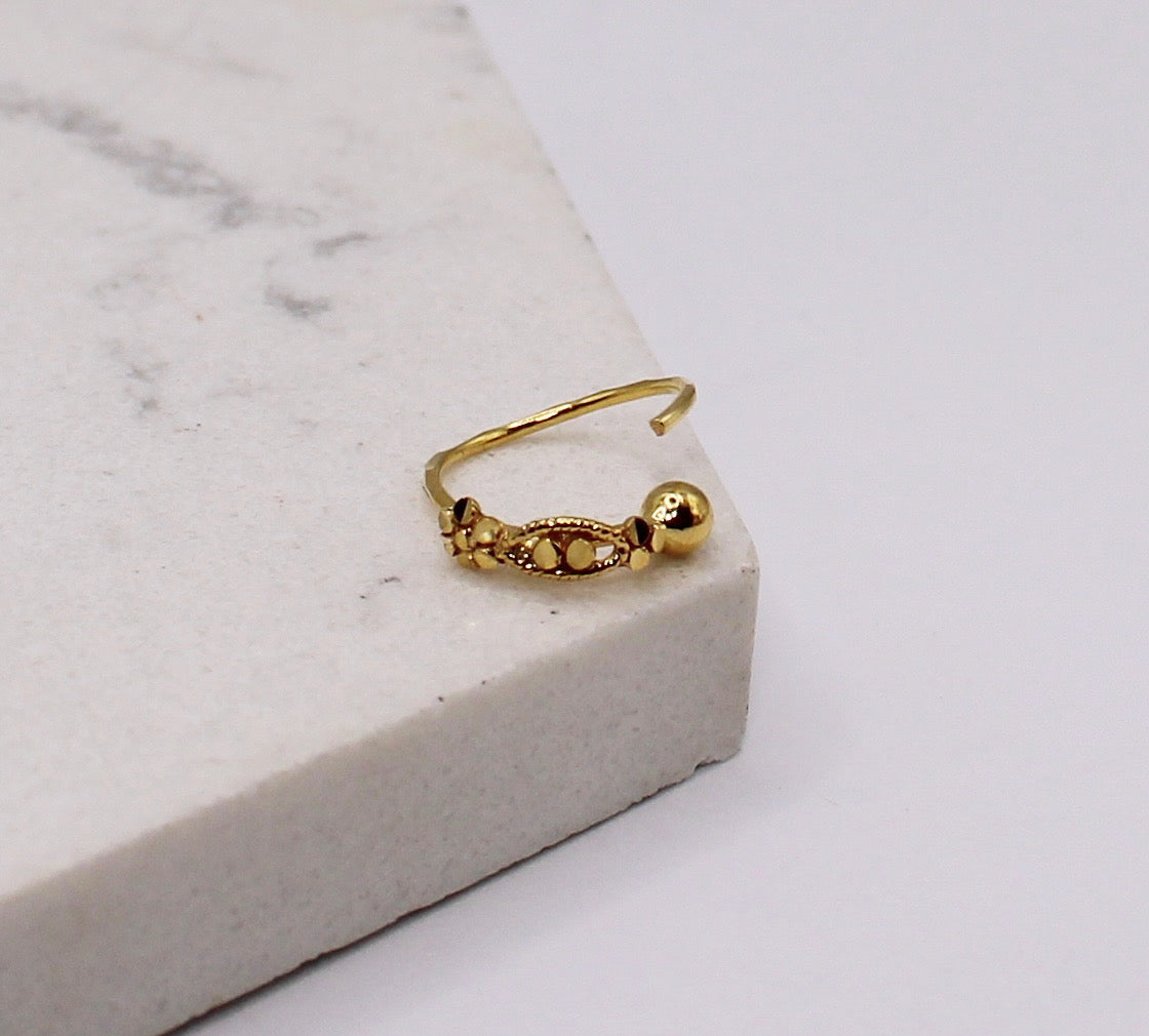 Detailed Gold Hoop