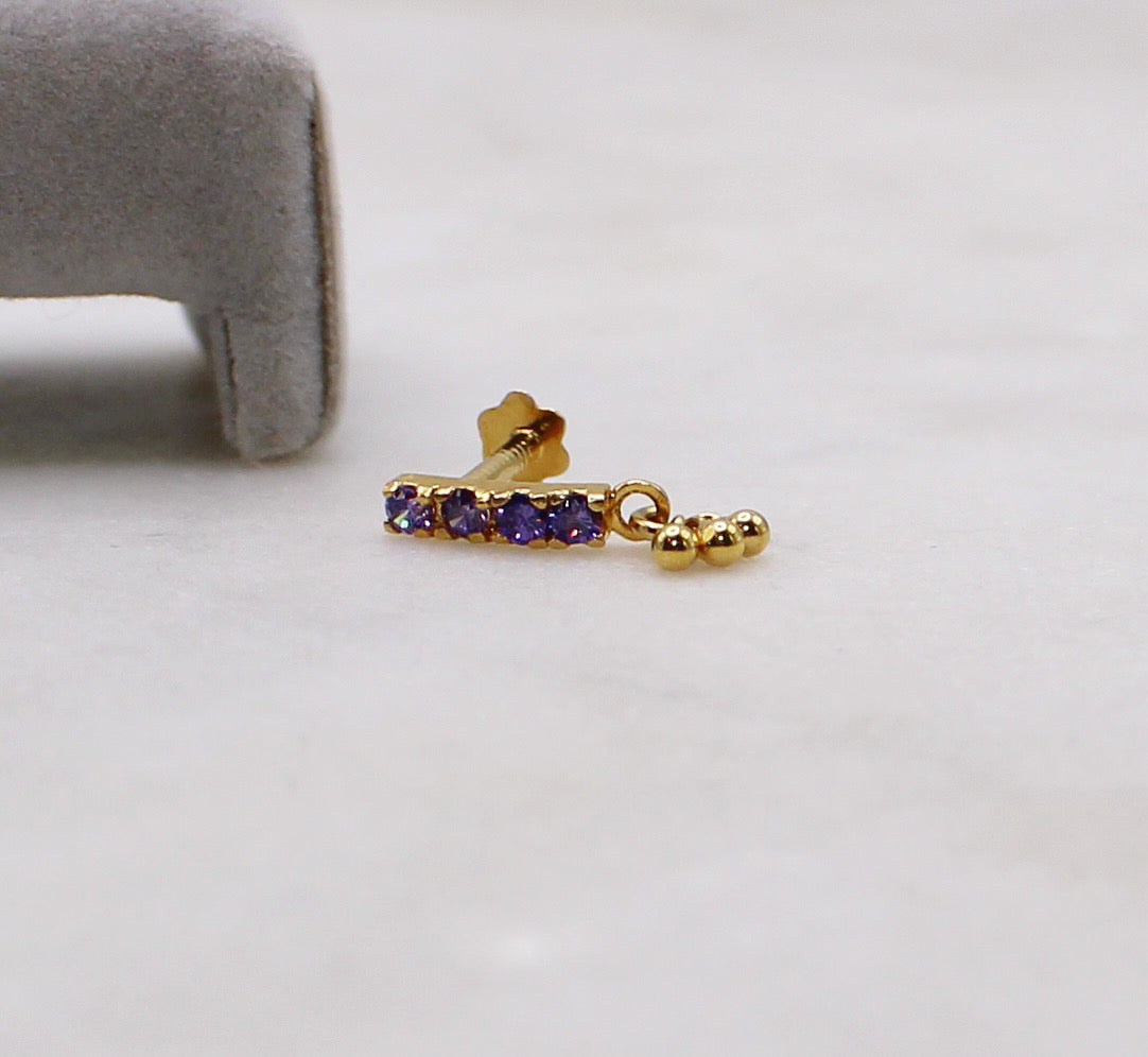 Purple Long Stud