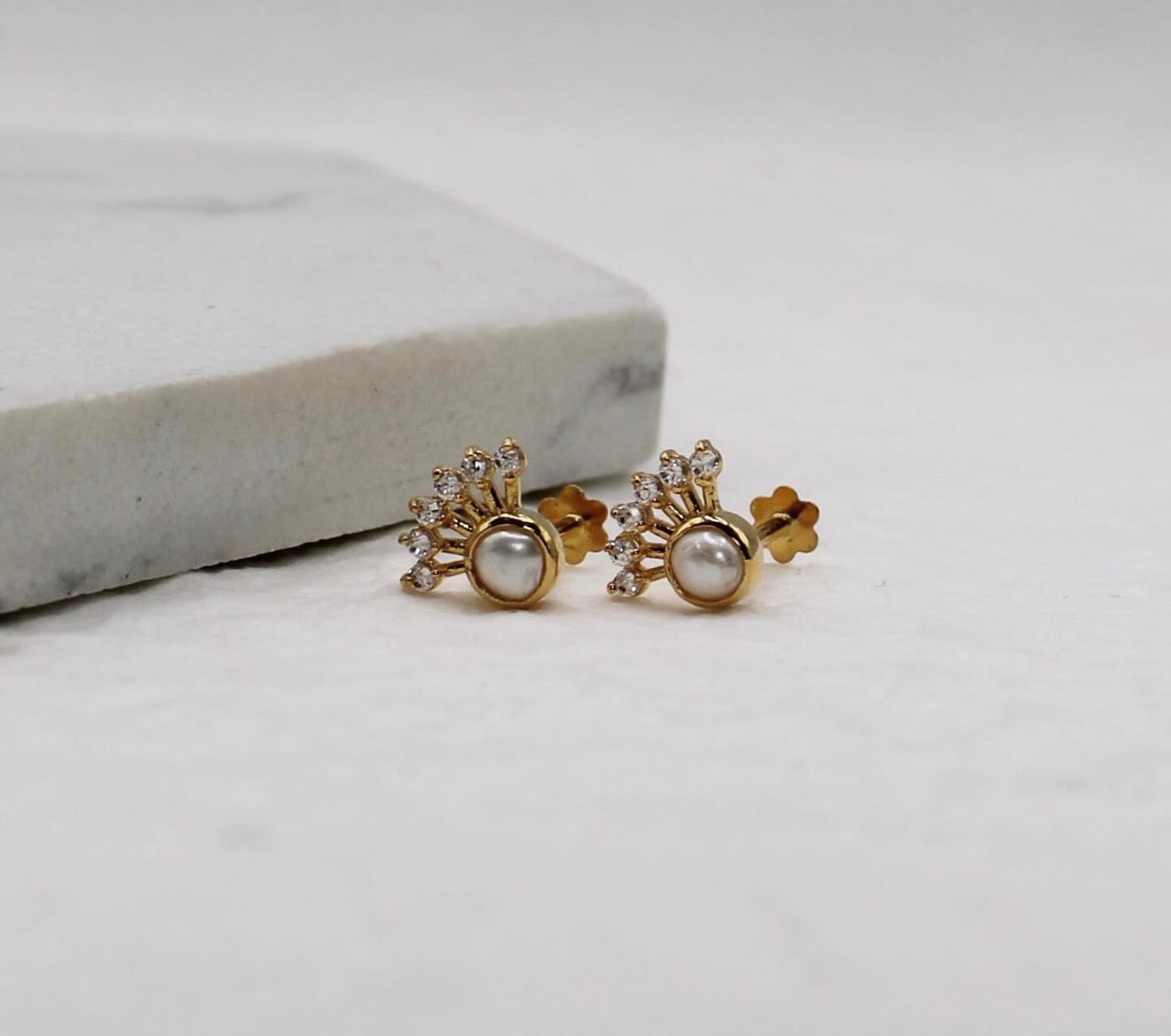 Pearly Crescent Studs