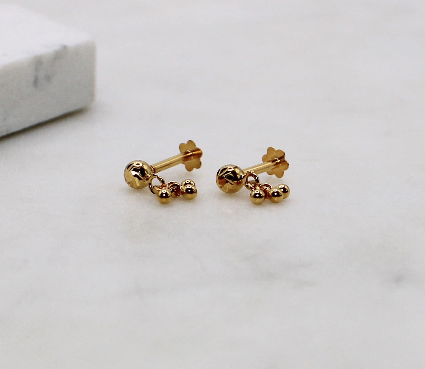 Gold Dangly Studs