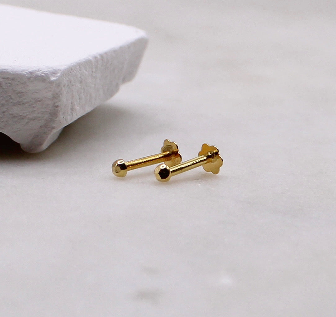 Tiny 1mm Diamond Cut Studs